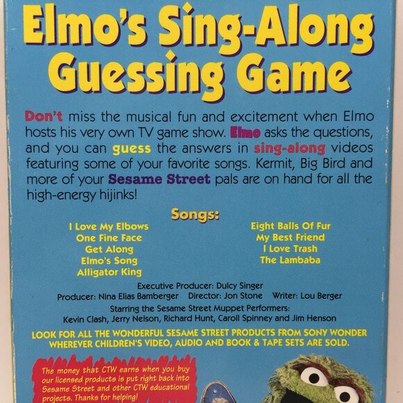Vtg Set 4 VHS Tapes Sesame Street Favorite Songs Guessing Game 25 Years Count - Picture 6 of 11